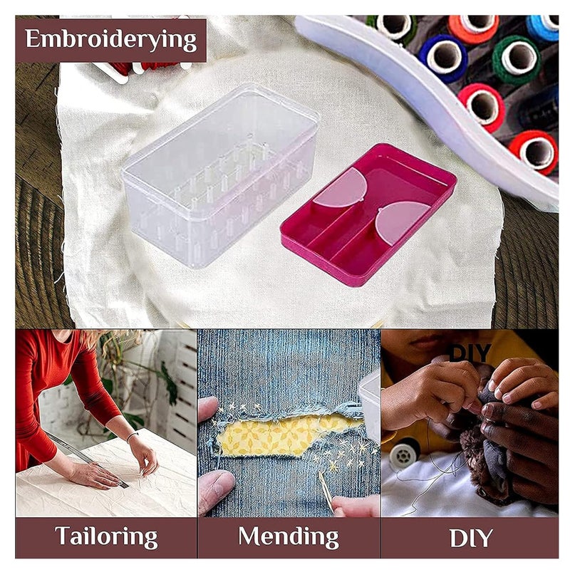 Two Brothers Sewing Kit Thread Box Container with Plastic Tailoring Accessories Box_All Multicolour are Also Available_SizeBig Size 45 Reel Storage Box  - Image 2