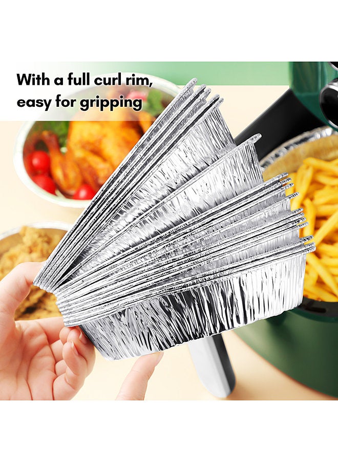 50PCS 9 Inch Disposable Aluminum Foil Plates Round Tin Foil Pie Pans for Air Fryers Baking Cooking Storage Roasting  - Image 3