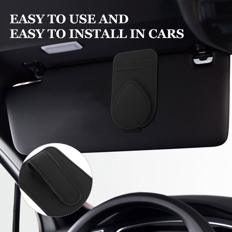 Car Visor Sunglasses Holder Vehicle Visor Eyeglass Clip Automotive Ticket Card Holder - Image 3