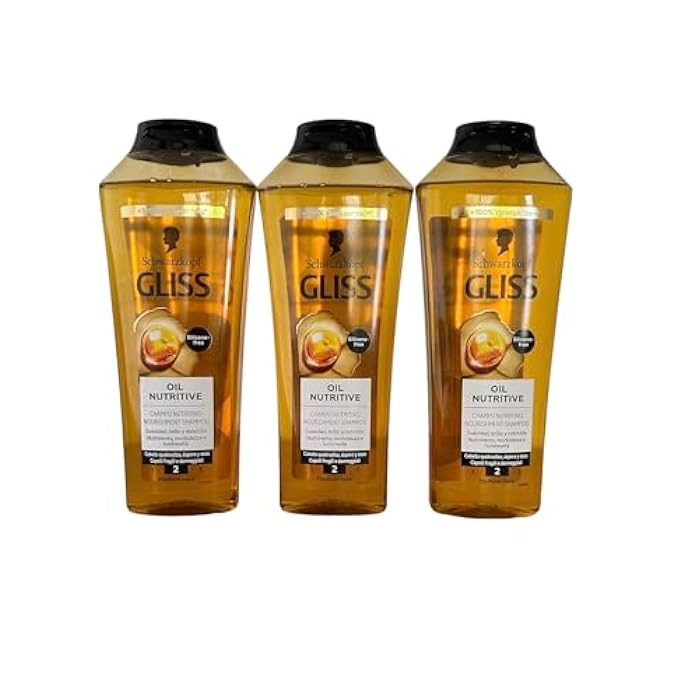 GLISS Hair Repair Shampoo, Oil Nutritive for Longer Hair Prone to Split Ends, 13.6 Ounces (Pack of 3) - Image 1