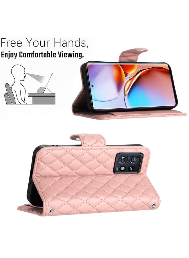 S-TOP Case For Motorola Edge+ 2023 Rhombic Texture Flip Leather Phone Case with Lanyard - Image 4