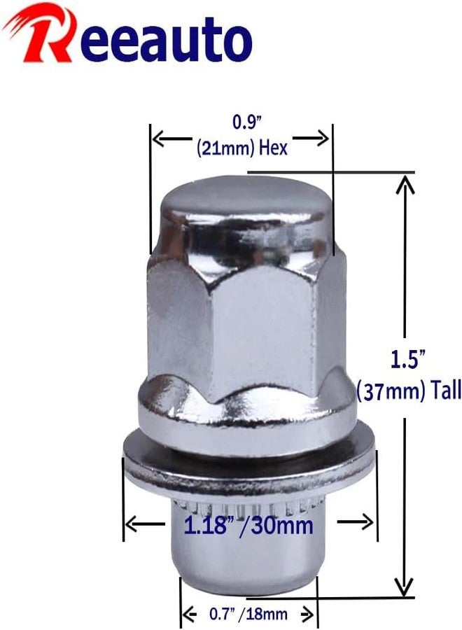 Reeauto 12x1.5 Lug Nuts 20 Pcs Chrome Closed End Mag Style Lug Nuts with Washer 13/16" (21mm) Hex Compatible with Toyota Camry/Corolla/Tacoma Lexus - Image 2
