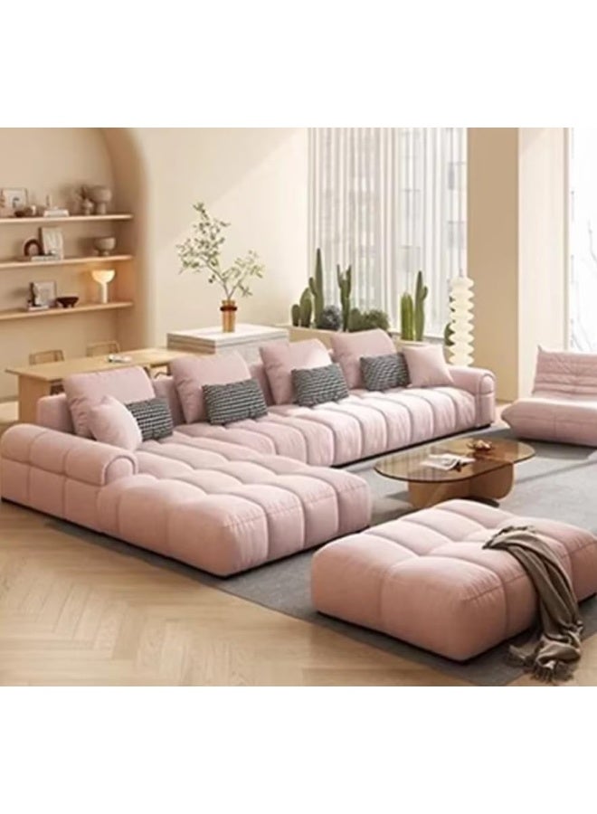 Zayn comforts Modern Luxury Cloud Loveseat Sectional Sofa - European Style, Full Comfort for Living Room or Apartment (Baby Pink)