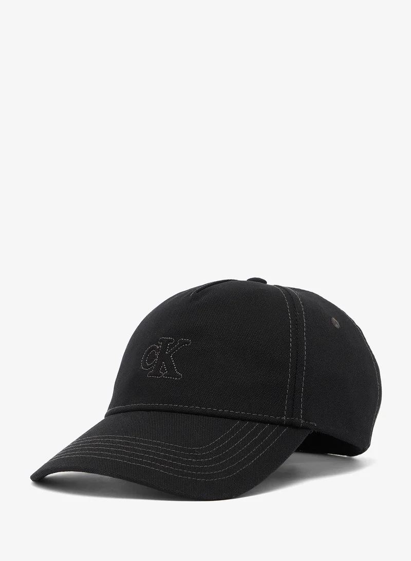 CALVIN KLEIN Cotton Canvas Monogram Baseball Cap