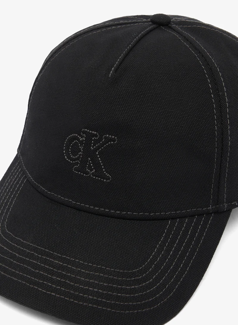 CALVIN KLEIN Black Cotton Canvas Monogram Baseball Cap for Women | Best Price UAE