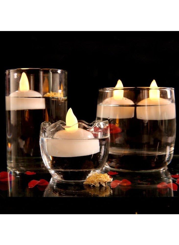 NIBEMINENT - Waterproof Flameless Floating Tealights, Gold Floating Candles with Water Activated Sensor and Battery Operated, Waterproof Tea Lights for Wedding, Birthday Party, Hot Tub (12 Pcs) - Image 1