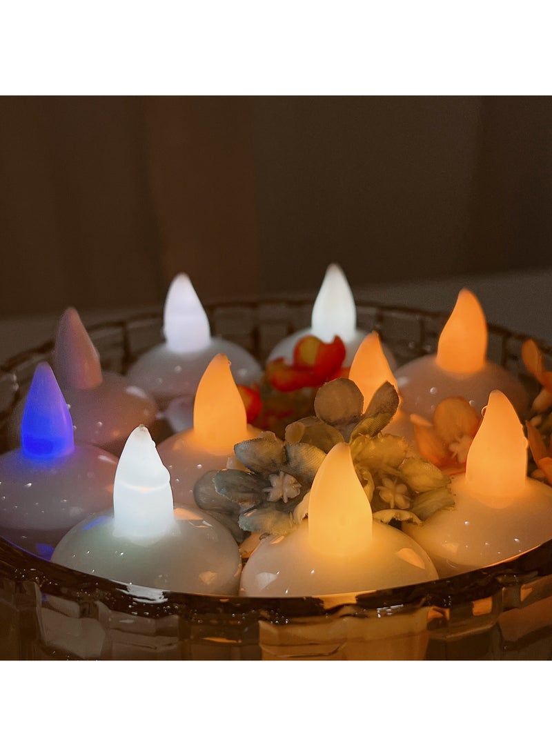 NIBEMINENT - Waterproof Flameless Floating Tealights, Gold Floating Candles with Water Activated Sensor and Battery Operated, Waterproof Tea Lights for Wedding, Birthday Party, Hot Tub (12 Pcs) - Image 1