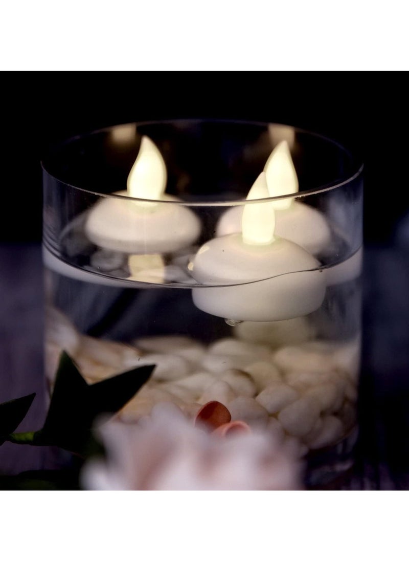 NIBEMINENT - Waterproof Flameless Floating Tealights, Gold Floating Candles with Water Activated Sensor and Battery Operated, Waterproof Tea Lights for Wedding, Birthday Party, Hot Tub (12 Pcs) - Image 1