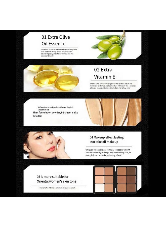 FantasyDay 12 Colors Full Coverage Concealer Palette, FantasyDay Lightweight Creamy Formula Makeup Contour Palette Color Corrector Conceals Moisturizing Foundation for Cover Dark Circle Redness Acne Blemish - Image 4