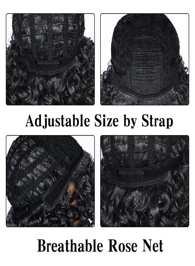 shenruifa Wig Short Curly Wigs Synthetic Hair Wigs, Short Curly Afro Wigs for Black Women Curly Wig with Bangs Afro Wigs for Cosplay Party Daily Use (B) - Image 4