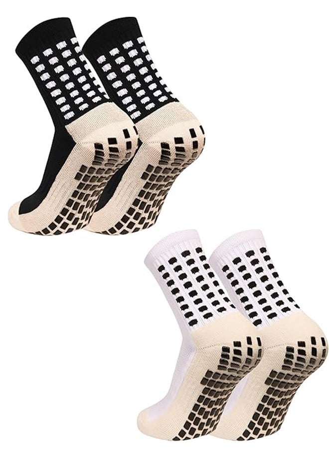 قطعتان من جوارب كرة القدم للرجال ذات قبضة مضادة للانزلاق وجوارب رياضية غير قابلة للانزلاق وجوارب كرة القدم وكرة السلة مع قبضة - Image 1