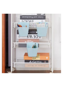 KASTWAVE Hanging Cup Holder Rolling Cart Accessories, Multipurpose Trolley Basket Storage Hanging Container, Space Saving Hanging Makeup Organizers for Kitchen Home Decor, 8pcs, Blue  - Image 2