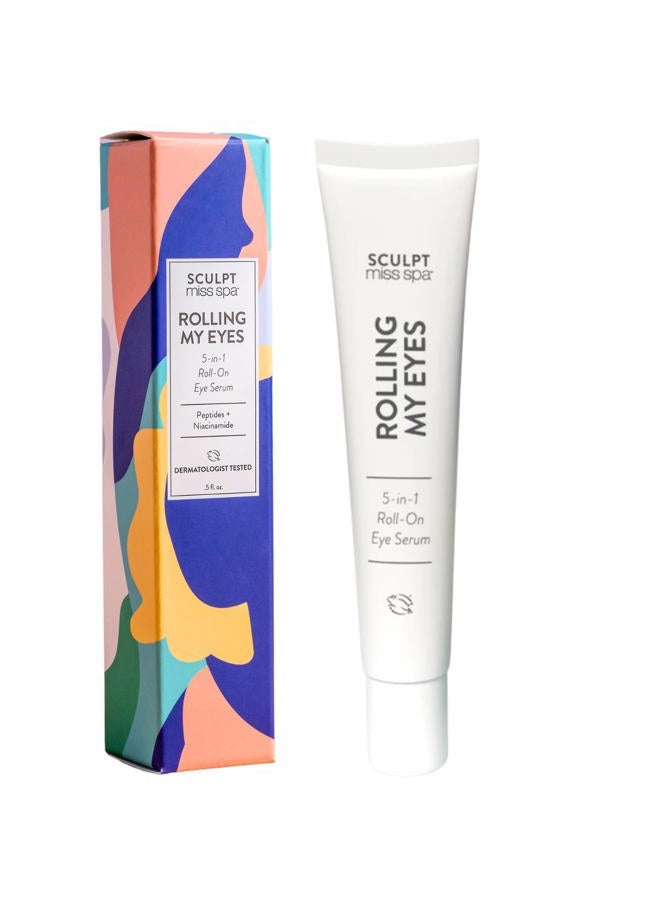 Miss Spa Eye Serum 5-in-1 Roll On Under Eye Cream, Helps De-puff and Brighten Under and Around Eyes, Anti-Aging Under Eye Roller Helps with Fine Lines and Dark Circles, Vitamin B3, Eye Bag Remover - Image 1