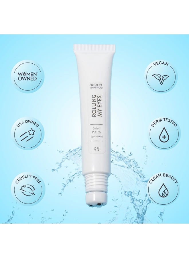 Miss Spa Eye Serum 5-in-1 Roll On Under Eye Cream, Helps De-puff and Brighten Under and Around Eyes, Anti-Aging Under Eye Roller Helps with Fine Lines and Dark Circles, Vitamin B3, Eye Bag Remover - Image 4