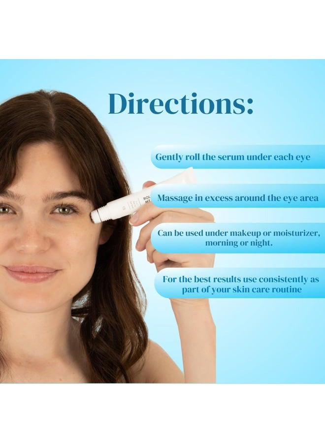 Miss Spa Eye Serum 5-in-1 Roll On Under Eye Cream, Helps De-puff and Brighten Under and Around Eyes, Anti-Aging Under Eye Roller Helps with Fine Lines and Dark Circles, Vitamin B3, Eye Bag Remover - Image 5