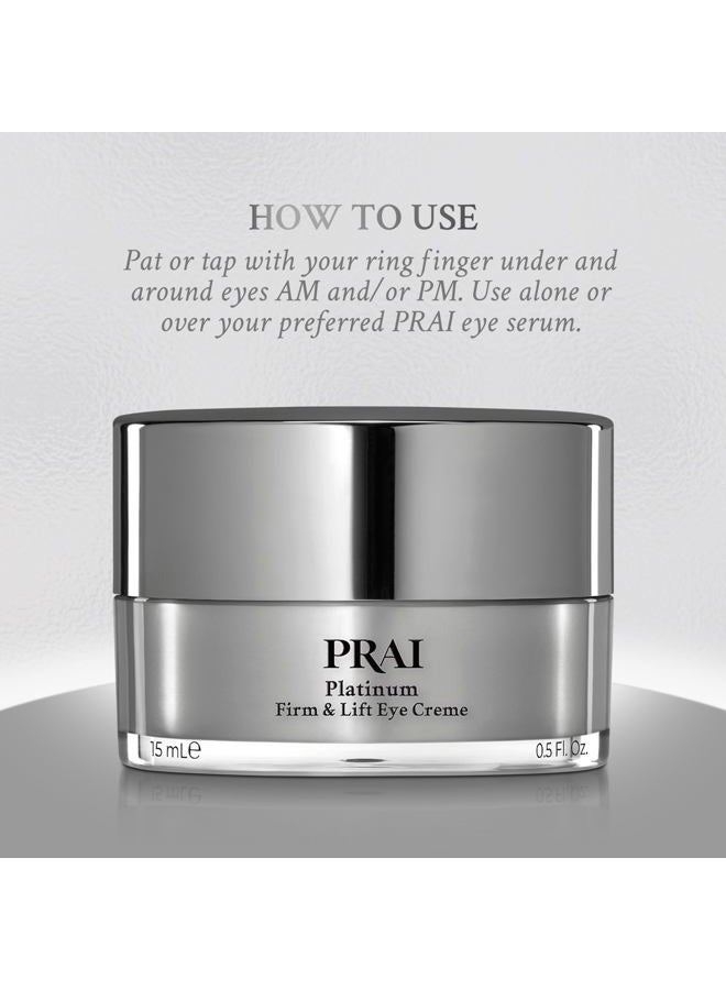 PRAI Beauty Platinum Firm and Lift Eye Creme - Tightening and Firming Eye Cream - Anti-Aging Under Eye Cream - Irritation Free - 0.5 Oz - Image 5