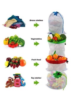 Y&D Reusable Mesh Produce Bags Washable Eco-Friendly for Grocery Shopping Storage Fruit Vegetable Toys Large, Medium Small 12pcs  - Image 5