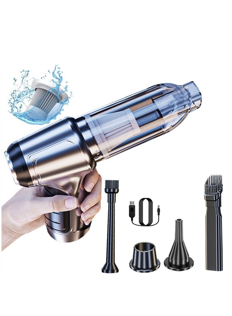 Portable Car Dual-use Cordless Vacuum Cleaner, Home Multi-function 19000pa Strong Suction Handheld Blowers (120W 35500Rpm USB Rechargeable) - Image 5