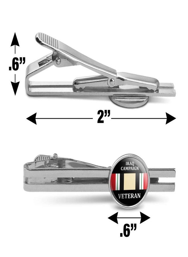 GRAPHICS & MORE Marines Iraq Campaign Veteran Ribbon Round Tie Bar Clip Clasp Tack Silver - Image 3