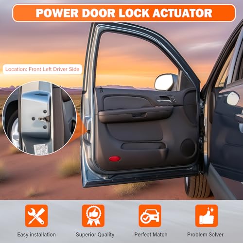 Yikesai Door Lock Latch Actuator Front Left Driver Side Compatible with 2007 2008 2009 2010 2011 2012 2013 2014 Chevy Silverado, Suburban, Avalanche, Tahoe GMC Sierra, Yukon XL Cadillac Escalade ESV EXT - Image 2