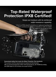 Ringke Waterproof Sling Bag IPX8 Underwater Phone Case Pouch One Touch Lock Air Pocket Float Universal Durable Crossbody Dry Bag with Adjustable Strap -Black  - Image 2