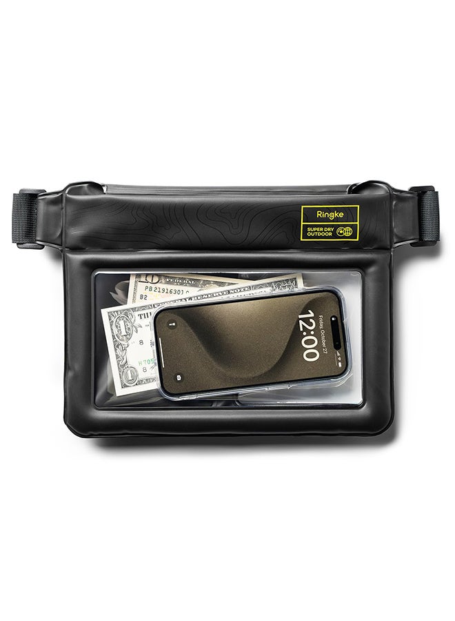 Ringke Waterproof Sling Bag IPX8 Underwater Phone Case Pouch One Touch Lock Air Pocket Float Universal Durable Crossbody Dry Bag with Adjustable Strap -Black - Image 1