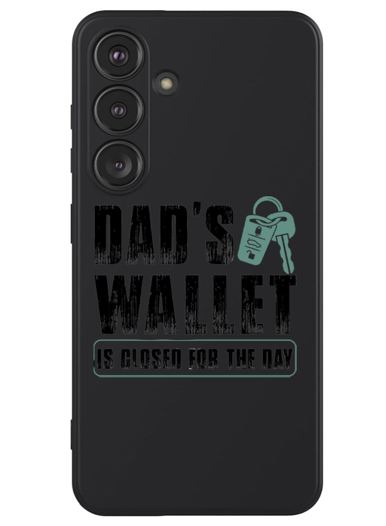 Theodor Protective Slim Fit Case Liquid Silicone Cover with Full Body Protection Anti-Scratch Shockproof Case For Samsung Galaxy S24 (Black) - Dads wallet Black  - Image 1
