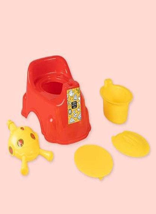 Zerya Robot Baby Potty Training Seat- Chair for Kids- Infant Potty Toilet Chair with Removable Tray & Closing Lid (Red) - Image 4