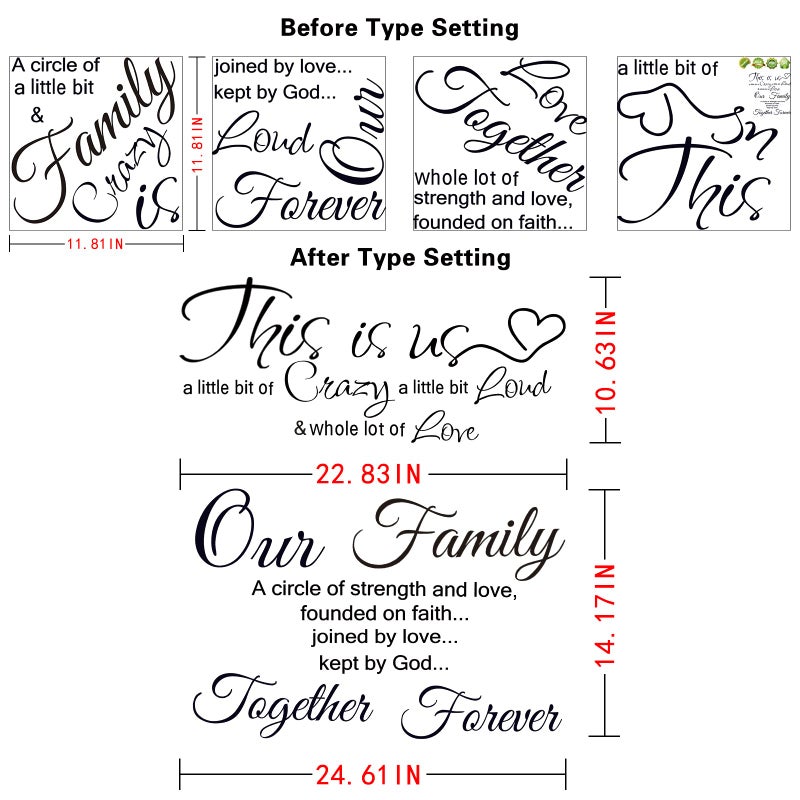 Rotumaty Family Quotes Wall Decals This is Us Wall Decor Vinyl Wall Stickers for Living Room Bedroom Inspirational Art Wall Decorations for Home Office Teen Dorm - Image 3