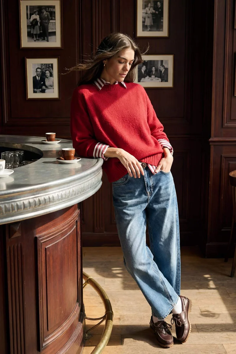 ديفاكتو Oversize Crew Neck Knitwear Pullover