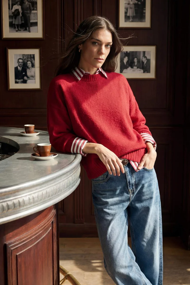 ديفاكتو Oversize Crew Neck Knitwear Pullover