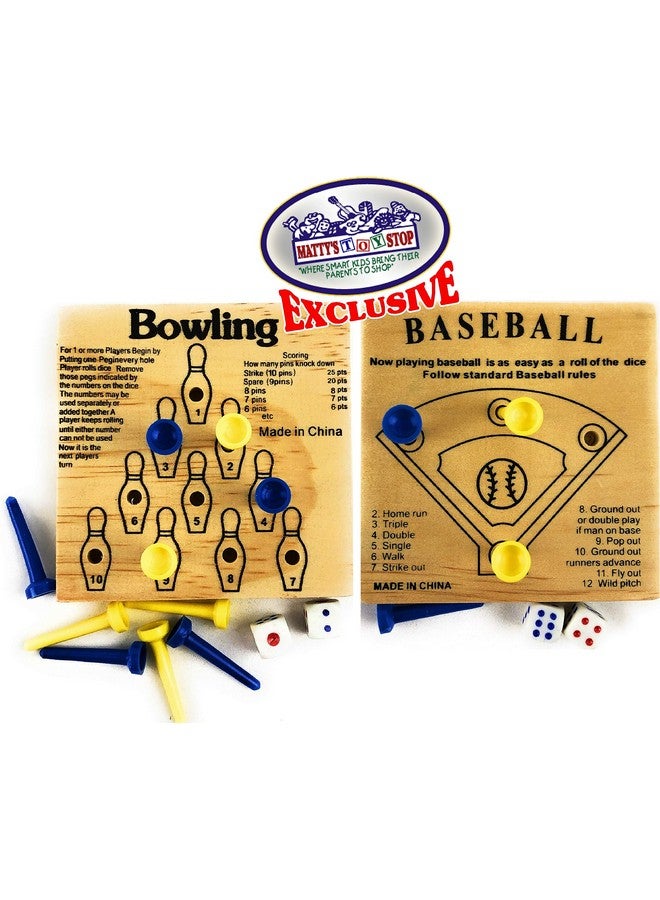 Matty's Toy Stop Deluxe Classic Peg Games Wood Puzzles (Baseball, Basketball, Bowling, Conqueror, Football, Golf, Mill & Tic Tac Toe) Gift Set Bundle with Bonus Storage Bag - 8 Pack - Image 4