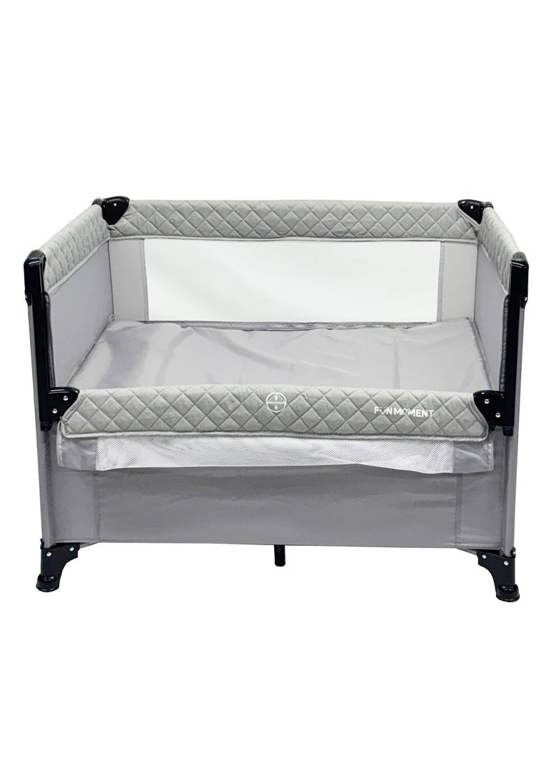 FUN MOMENT Multifunctional Portable Crib Foldable Double-Layer portable crib and folding crib for little baby  - Image 2