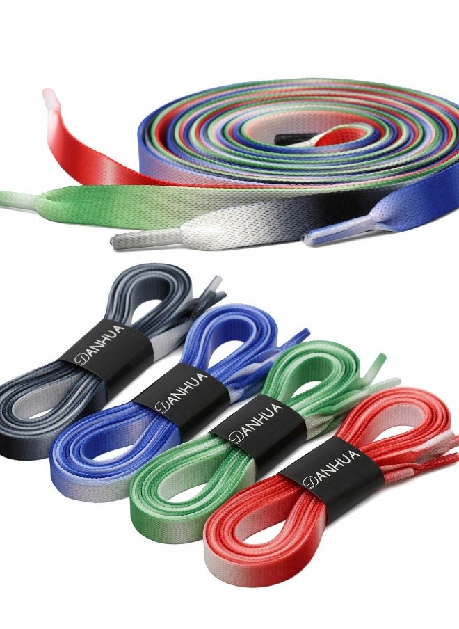 Generic - 2 Pair Flat Shoe Laces 2/5" Wide Shoelaces for Athletic Running Sneakers Shoes Boot Strings - Image 1