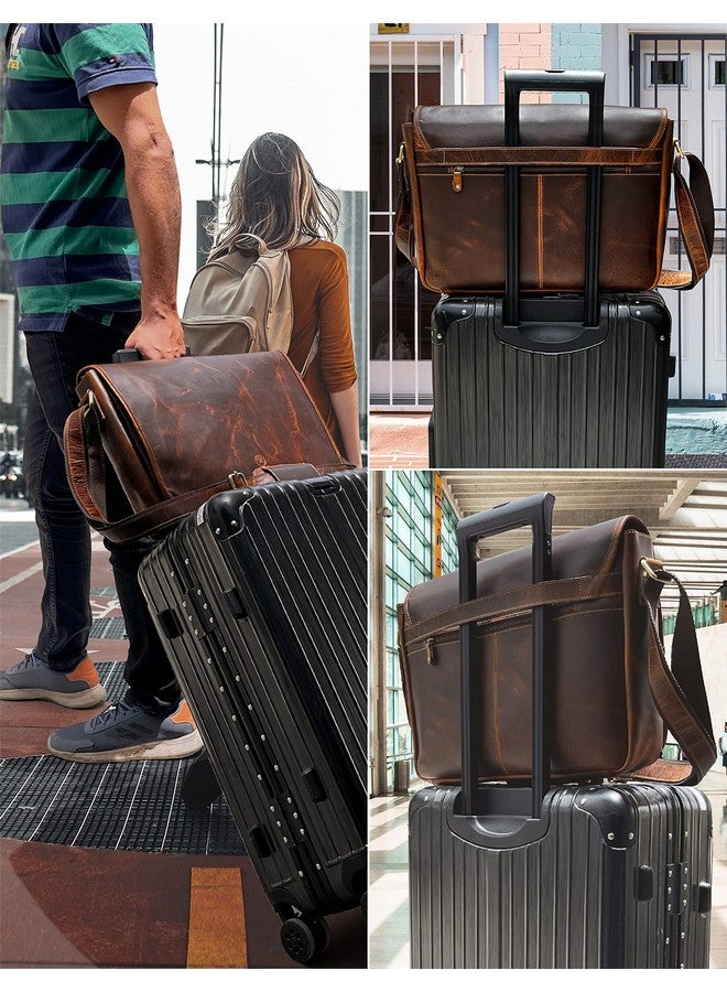Rustic Town RUSTIC TOWN Leather Laptop Bag for Men - 16" Messenger Crossbody Bag - Ideal for Office, College & Travel - Durable Shoulder Bag - Gift for Men  - Image 5