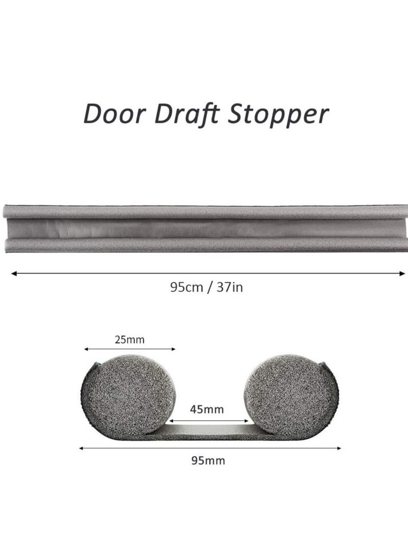 Raxoom Door Draft Stopper, 30'' to 38'' Under Door Draft Blocker Window Breeze Blocker, Noise Sound Light Smell Blocker for Doors and Windows, Grey, DOOR GUARD-Gr, 37inch - Image 2