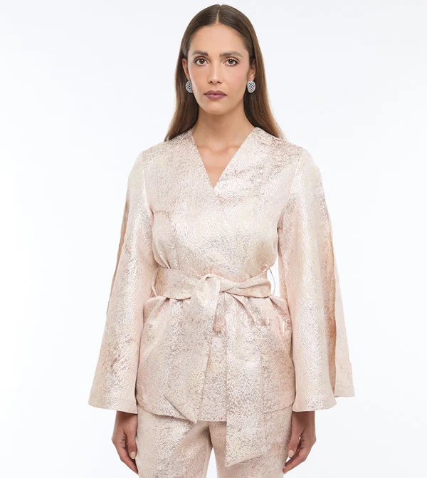 بي سي بي جي BCBG-JAQUARD KIMONO LUREX