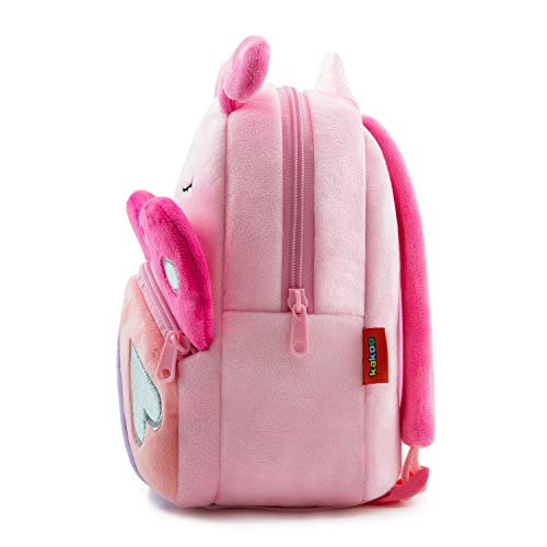 NICE CHOICE Cute Toddler Backpack Toddler Bag Plush Animal Cartoon Mini Travel Bag for Baby Girl Boy 2-6 Years(Pink Butterfly) - Image 2