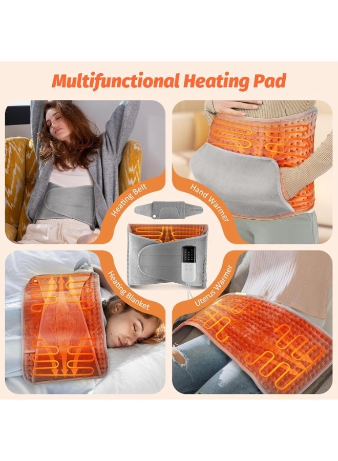 وسادة تدفئة كهربائية 50x12" – حزام للخصر لتخفيف آلام الظهر، الرقبة، الكتف والبطن – 10 مستويات حرارة و4 إعدادات توقيت - Image 3