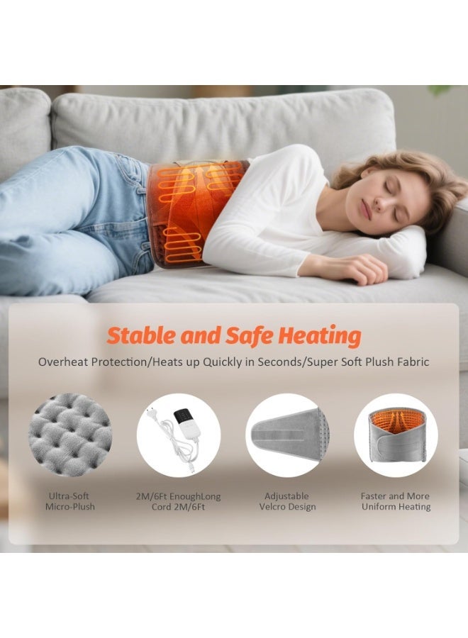 وسادة تدفئة كهربائية 50x12" – حزام للخصر لتخفيف آلام الظهر، الرقبة، الكتف والبطن – 10 مستويات حرارة و4 إعدادات توقيت - Image 4