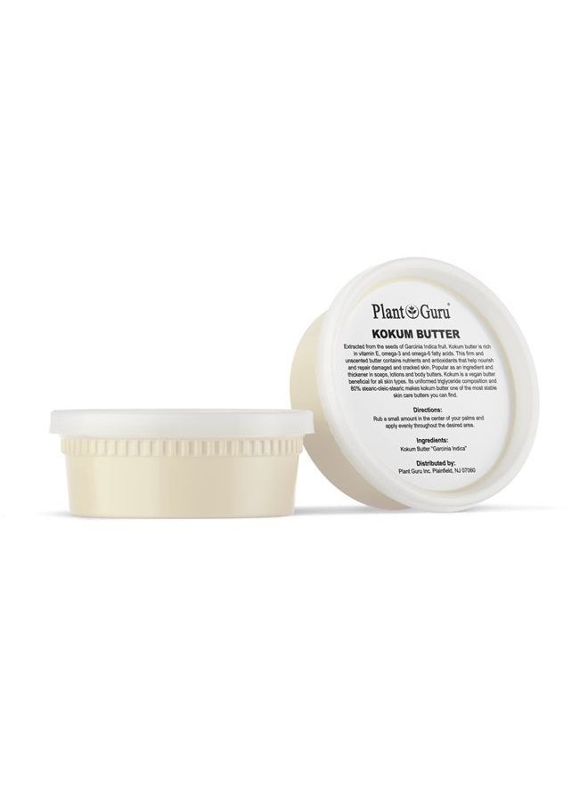 Plant Guru - Raw Kokum Butter 8 oz. 100% Pure Natural Cold Pressed - Great for Skin, Body and Hair Moisturizer, DIY Creams, Balms, Lotions and Soap Making. - Image 1