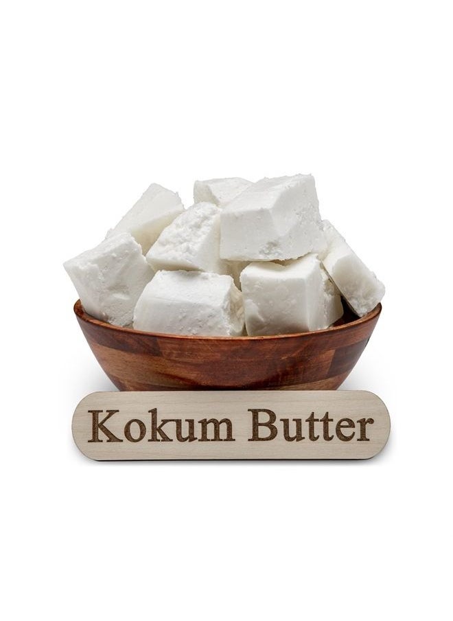 Plant Guru - Raw Kokum Butter 8 oz. 100% Pure Natural Cold Pressed - Great for Skin, Body and Hair Moisturizer, DIY Creams, Balms, Lotions and Soap Making. - Image 1