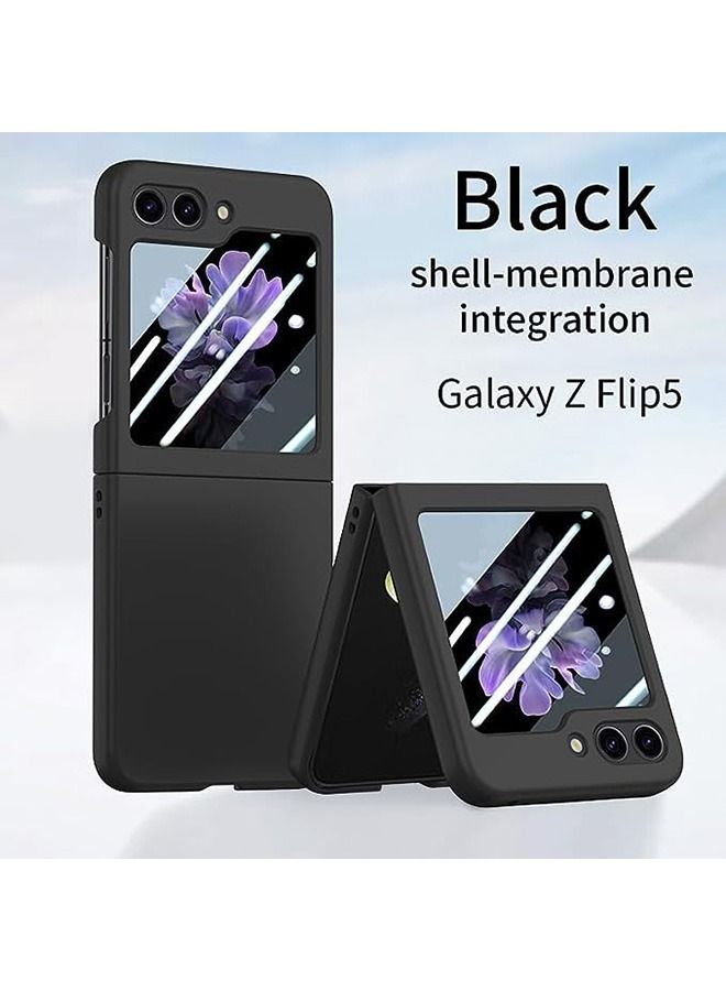 Galaxy Z Flip 5 Case Cover, Ultra-Thin Anti-Drop Shockproof Protective Phone Case Hard PC Hard Cover for Samsung Galaxy Z Flip5 5G (Black) - Image 2