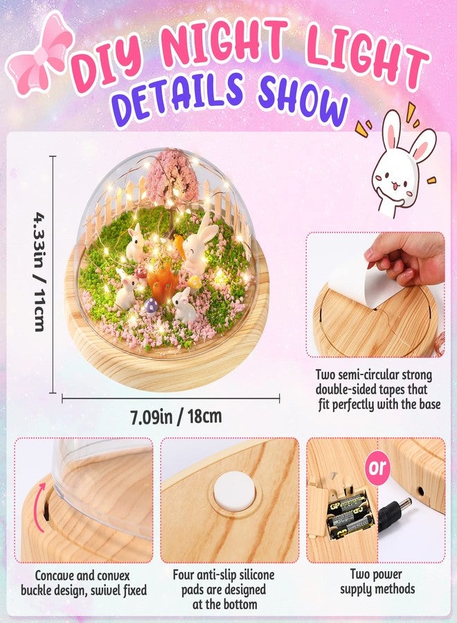Laclun Make Your Own Night Light ,Rabbit DIY Kits,Bunny Toys for Kids Ages 4-8 ,Arts and Crafts Lamp Project for Girls(USB Upgrade Edition),Gifts for 4 5 6 7 8 9 10 Year Old Girl with Greeting Card - Image 3