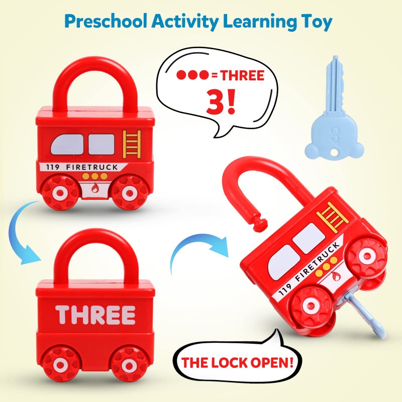 GKDOMS Montessori Learning Toys Sorting & Matching Locks and Keys Toddlers Sensory Car Activity Fine Motor Toy, Birthday Valentine's Gifts for Kids Age 2-5 Years, Back to School Stuffs - Image 4