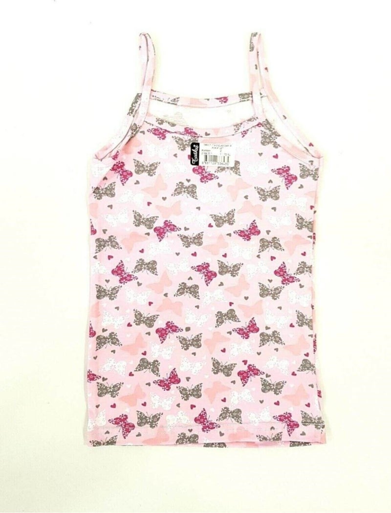 Tutku 12-Piece Economical Package Rope Strap Patterned Elastane Printed Girl's Undershirt  - Image 1