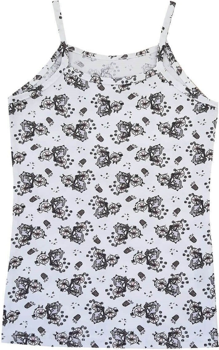 Tutku 12-Piece Economical Package Rope Strap Patterned Elastane Printed Girl's Undershirt  - Image 4