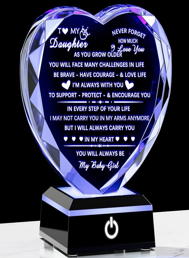 YWHL Gifts for Daughter from Mom Dad, Birthday Gifts for Daughter Adult to My Daughter Crystal Keepsake with Colorful Base Meaningful Gifts for Daughter on Christmas Graduation Thanksgiving Day - Image 1