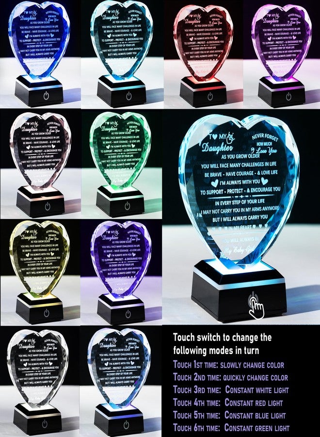 YWHL Gifts for Daughter from Mom Dad, Birthday Gifts for Daughter Adult to My Daughter Crystal Keepsake with Colorful Base Meaningful Gifts for Daughter on Christmas Graduation Thanksgiving Day - Image 2