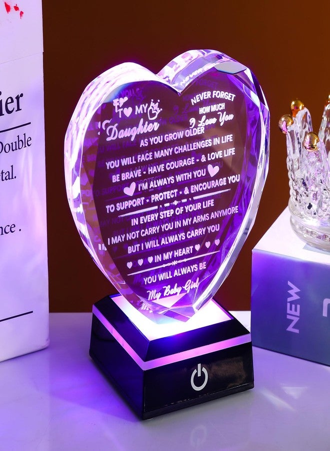 YWHL Gifts for Daughter from Mom Dad, Birthday Gifts for Daughter Adult to My Daughter Crystal Keepsake with Colorful Base Meaningful Gifts for Daughter on Christmas Graduation Thanksgiving Day - Image 5